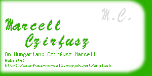marcell czirfusz business card